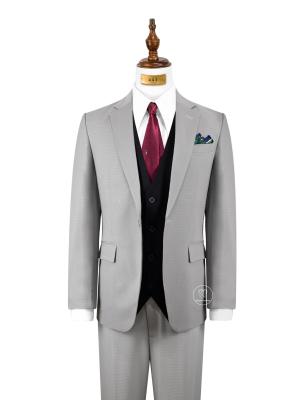 Bộ Suit Xám Trắng Caro Modern Fit TGS355